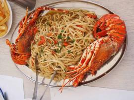 Lobster lunch in crete